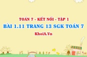 Bài 1.11 trang 13 SGK Toán 7 tập 1 Kết nối tri thức